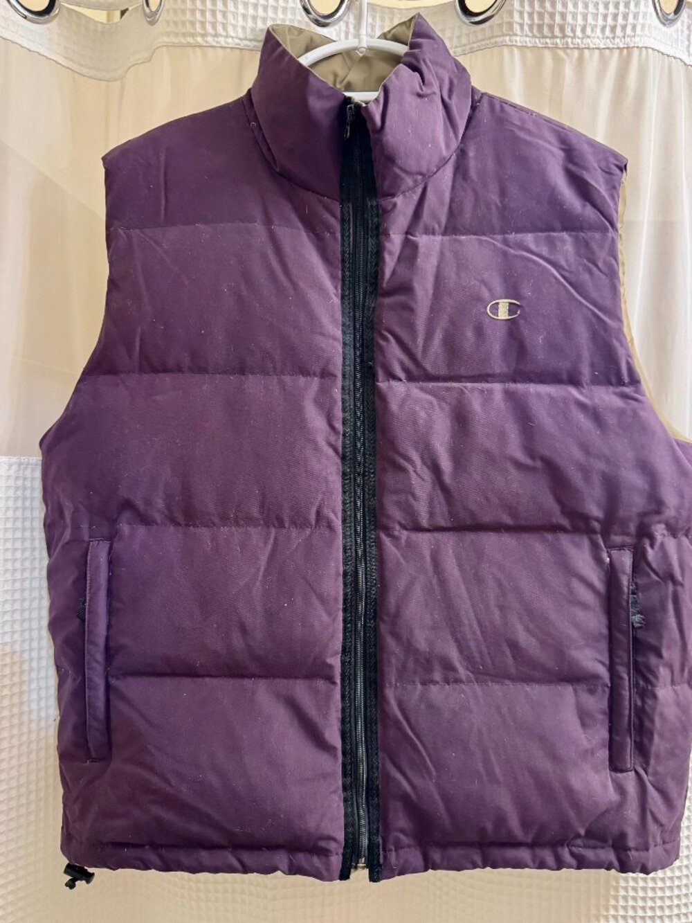 Vintage Champion Down Puffer Vest - Men's XL